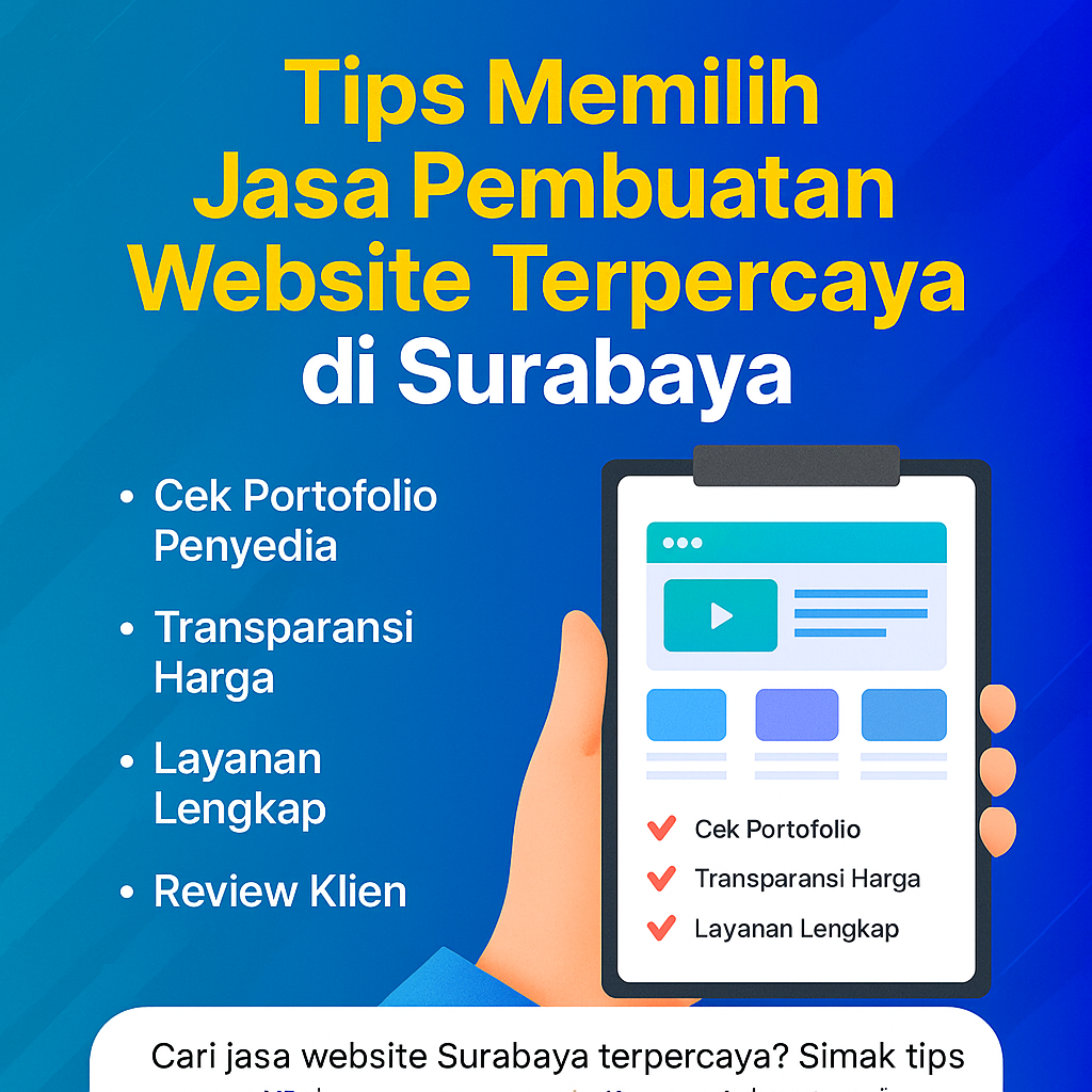 Tips Memilih Jasa Pembuatan Website Terpercaya di Surabaya