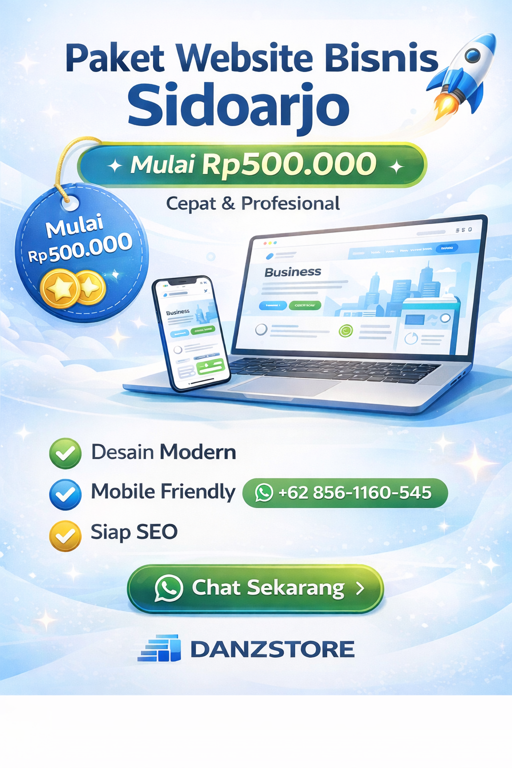 Paket Website Bisnis Sidoarjo Mulai Rp500.000 – Cepat & Profesional